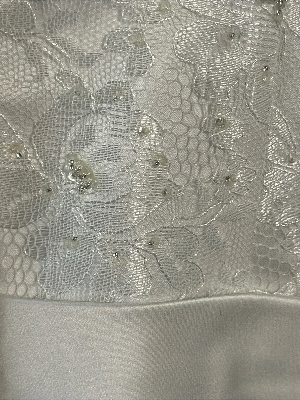 David’s Bridal All Over Lace Dress 16w Beaded Bustled - Picture 14 of 16